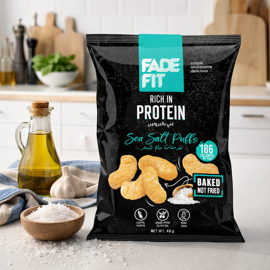 Fade Fit Sea Salt Protein Puffs 40g | 186 Calories | Baked, Not Fried