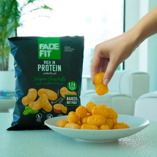 Fade Fit Jalapeño Cheddar Protein Puffs 40g | 203 Calories | 7g Protein | Baked, Not Fried
