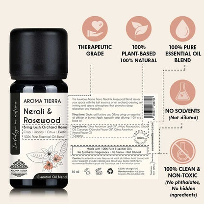 Aroma Tierra  Neroli & Rosewood Essential Oil Blend –10ml