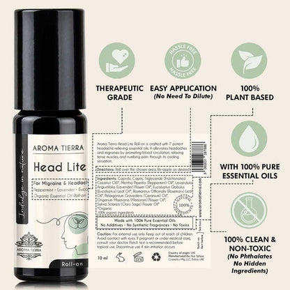 Aroma Tierra  Head Lite - Essential Oil Roll-on Organic-10ml