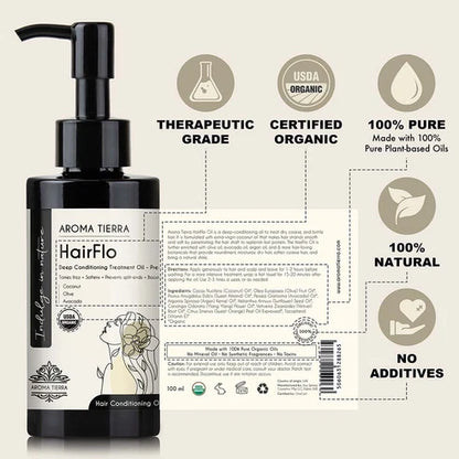 Aroma Tierra HairFlo - Deep Conditioning Oil(Pre-Wash Hair Treatment) - 100ml