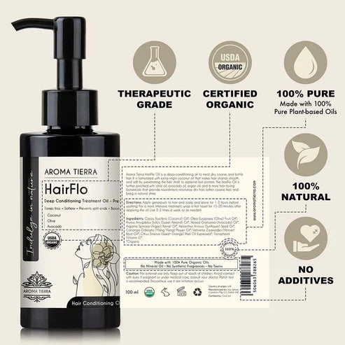 Aroma Tierra HairFlo - Deep Conditioning Oil(Pre-Wash Hair Treatment) - 100ml