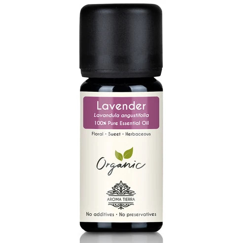 Aroma Tierra Organic Lavender Essential Oil 10ml - 100% Pure, Undiluted, Natural