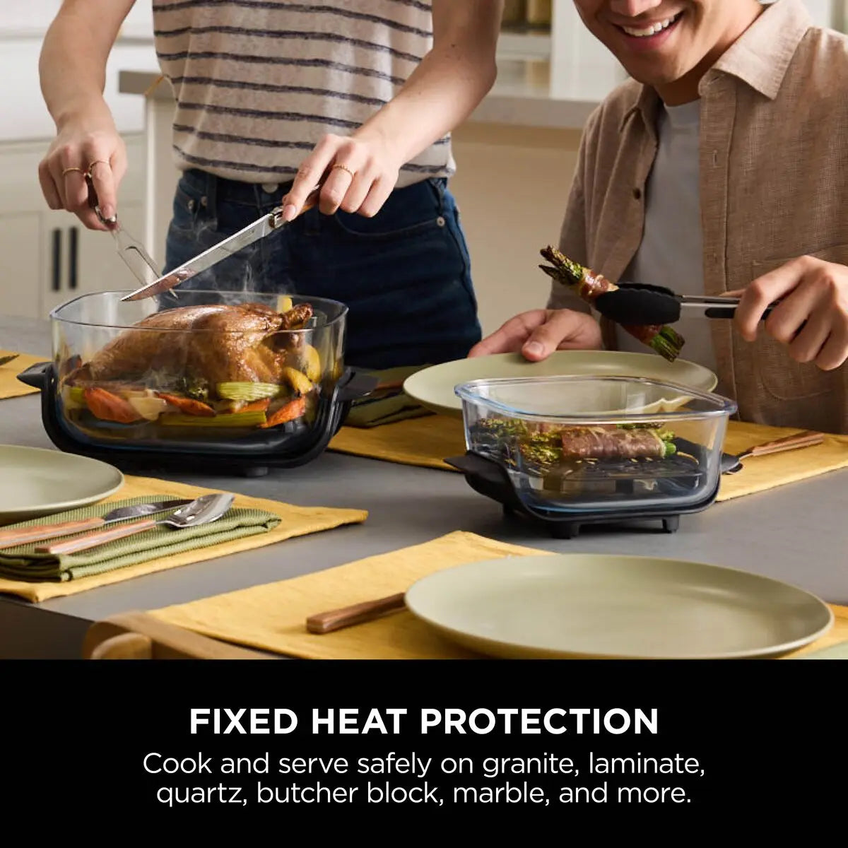 Shark Ninja Crispi 4-in-1 Portable Glass Air Fryer Cooking System,Cyberspace