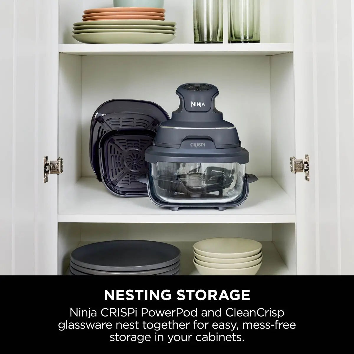 Shark Ninja Crispi 4-in-1 Portable Glass Air Fryer Cooking System,Cyberspace