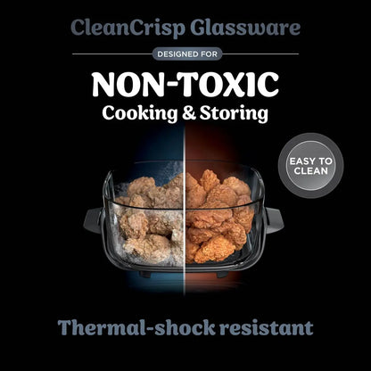 Shark Ninja Crispi 4-in-1 Portable Glass Air Fryer Cooking System,Cyberspace