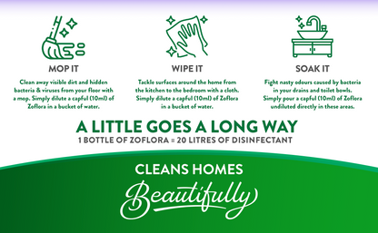Zoflora Multipurpose Disinfectant Lavender 500ml | Antibacterial Cleaning | Eliminates Odours | 24-Hour Fragrance