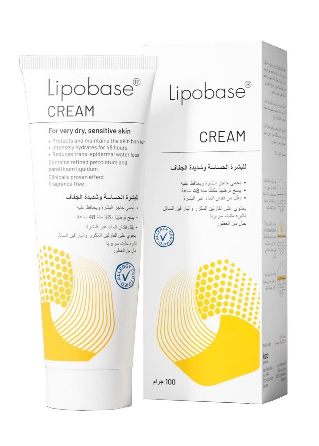 Lipobase Cream 100g | for very dry, sensitive skin | 48 hour intense hydration