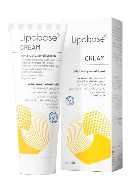 Lipobase Cream 100g | for very dry, sensitive skin | 48 hour intense hydration