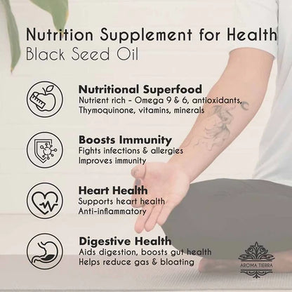 Aroma Tierra Organic Black Seed Oil 100ml (Nigella Sativa, Black Cumin) — Cold-Pressed