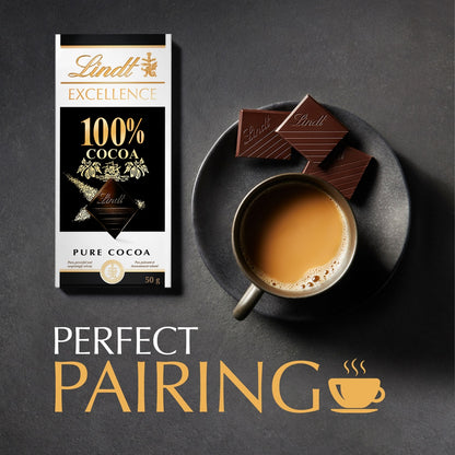Lindt Excellence 100% Pure Cocoa Chocolate 50g
