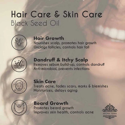 Aroma Tierra Organic Black Seed Oil 100ml (Nigella Sativa, Black Cumin) — Cold-Pressed