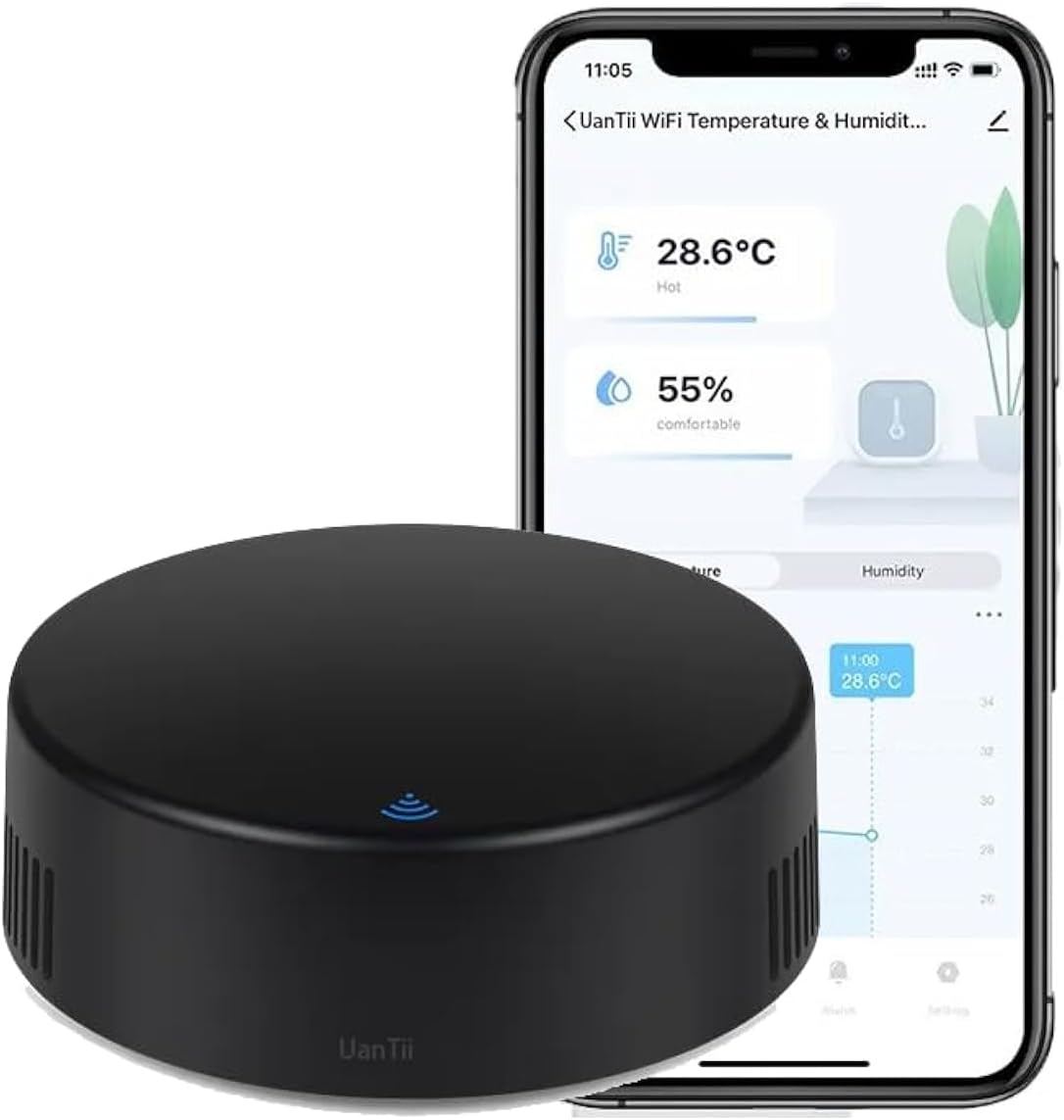 UanTii Tuya Smart IR Remote Control with Temperature Humidity, WiFi Universal Remote Controller,Smart AC Controller, Support Alexa and Google Home (IR+TH)