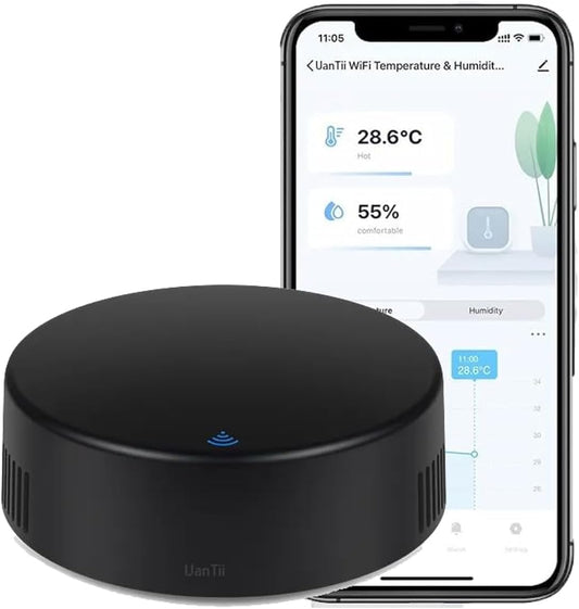 UanTii Tuya Smart IR Remote Control with Temperature Humidity, WiFi Universal Remote Controller,Smart AC Controller, Support Alexa and Google Home (IR+TH)
