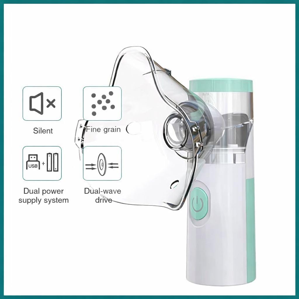 Nebulizer Portable, Lightweight Compact Design for Home and Travel, Green