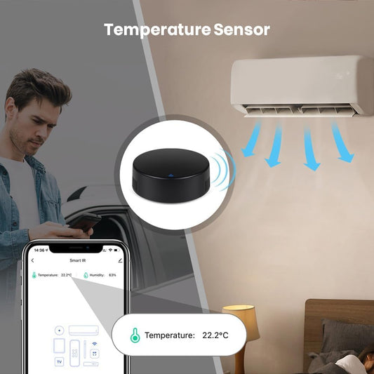 UanTii Tuya Smart IR Remote Control with Temperature Humidity, WiFi Universal Remote Controller,Smart AC Controller, Support Alexa and Google Home (IR+TH)
