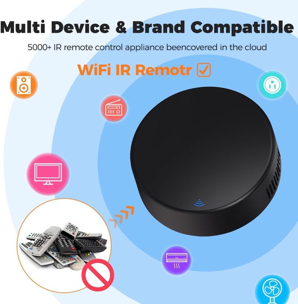 UanTii Tuya Smart IR Remote Control with Temperature Humidity, WiFi Universal Remote Controller,Smart AC Controller, Support Alexa and Google Home (IR+TH)