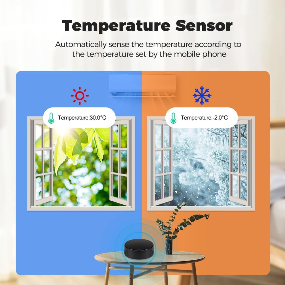 UanTii Tuya Smart IR Remote Control with Temperature Humidity, WiFi Universal Remote Controller,Smart AC Controller, Support Alexa and Google Home (IR+TH)