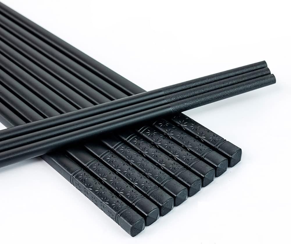 Funito 10 Pairs Fiberglass Chopsticks - Reusable Chopsticks Dishwasher Safe, 24cm