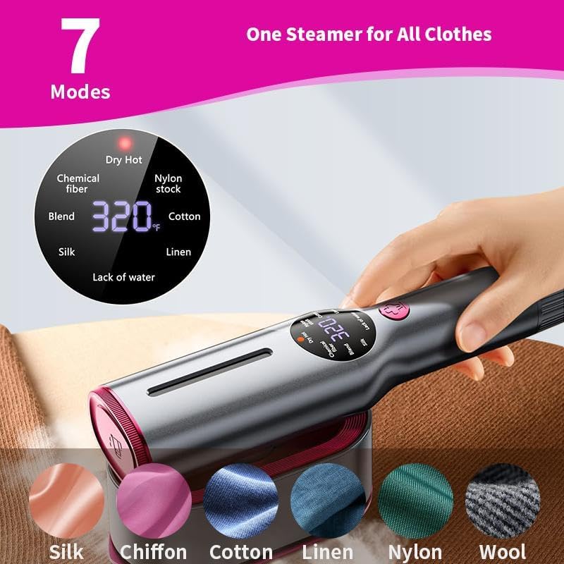 DR.FLASH Handheld Garment Steamer for Clothes | 2 in 1 Portable Steamer and Iron | Mini Travel Steam Iron for Home & Travel | Wrinkle Remover, 220-240V