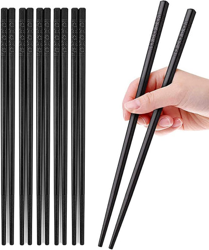 Funito 10 Pairs Fiberglass Chopsticks - Reusable Chopsticks Dishwasher Safe, 24cm
