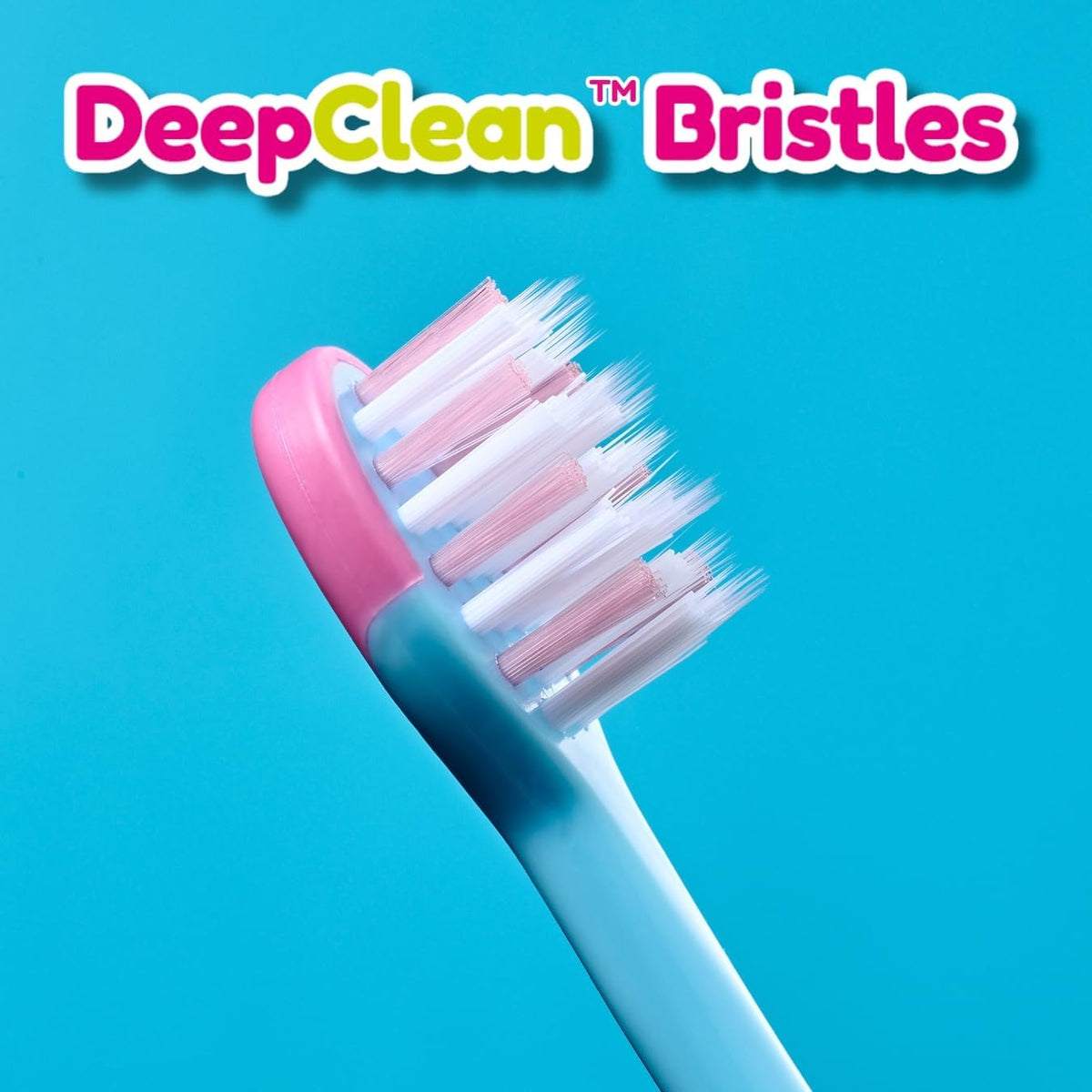 Brush-Baby FlossBrush Kids Toothbrush 3–6 Years | DeepClean Bristles | Easy-Grip Handle & Suction Feet | Flamingo Design