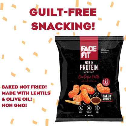 Fade Fit BBQ Protein Puffs 40g | 170 Calories | Baked, Not Fried