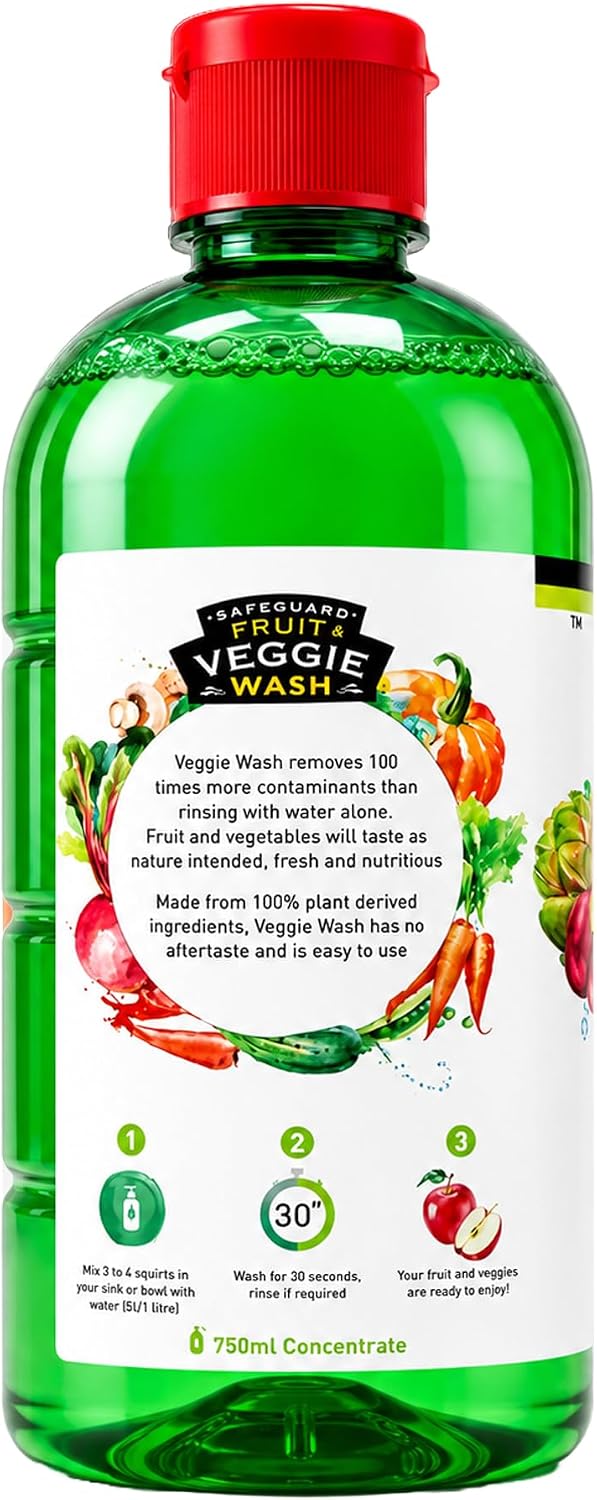 Safeguard Fruit & Veggie Wash 100% Natural and Organic - 750ml Concentrate