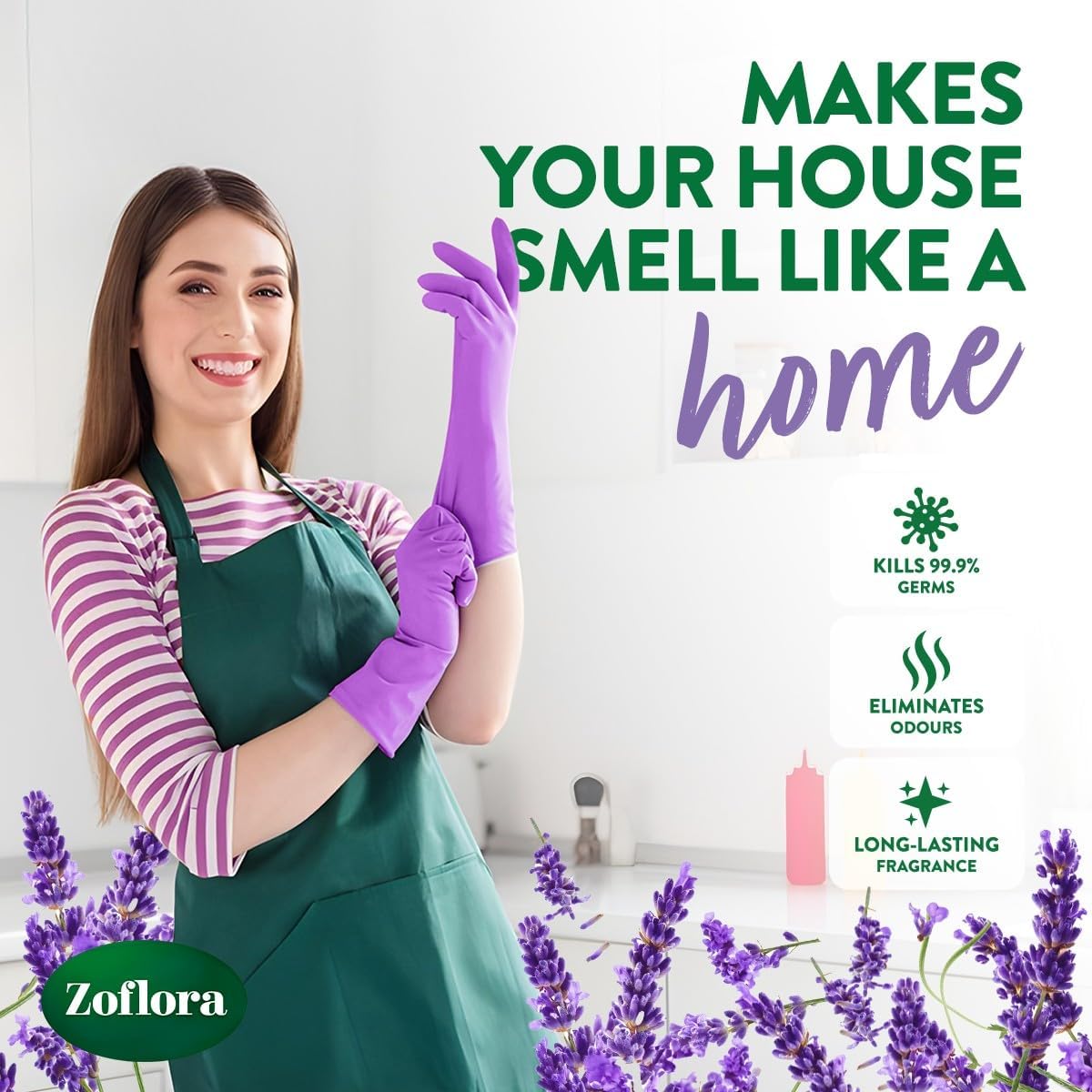 Zoflora Multipurpose Disinfectant Lavender 500ml | Antibacterial Cleaning | Eliminates Odours | 24-Hour Fragrance