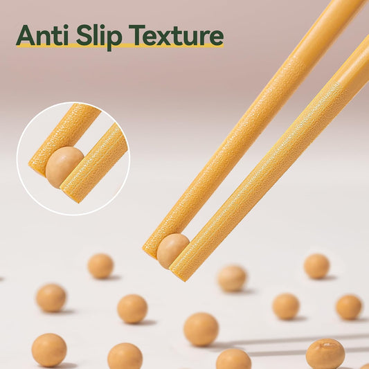 Fiberglass Chopsticks Reusable, 5 Pairs Non-slip Chop Sticks Set, Dishwasher Safe, Antibacterial and mold-resistant, BPA-free (24cm)