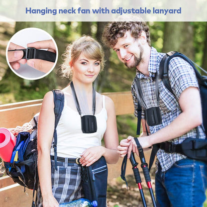 LEMOISTAR Portable Mini Waist Clip Fan, 5000mAh Battery Operated Hand-free Wearable Necklace Fan