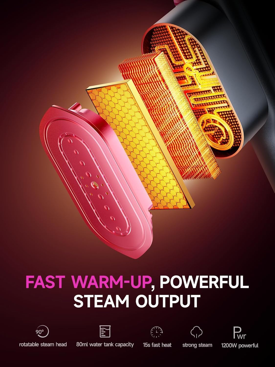 DR.FLASH Handheld Garment Steamer for Clothes | 2 in 1 Portable Steamer and Iron | Mini Travel Steam Iron for Home & Travel | Wrinkle Remover, 220-240V