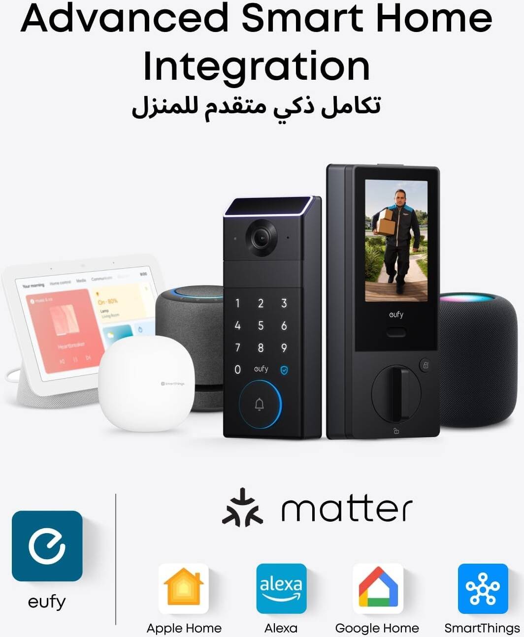 Eufy FamiLock S3 Max Smart Lock with Palm Vein Recognition - Keyless Entry Door Lock for Front Door, 3-in-1 Wi-Fi Keypad Deadbolt+ 2K HDR Camera+ Doorbell, Rear Lock Video Screen