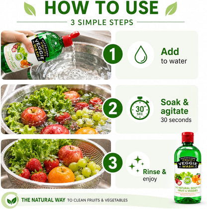 Safeguard Fruit & Veggie Wash 100% Natural and Organic - 750ml Concentrate