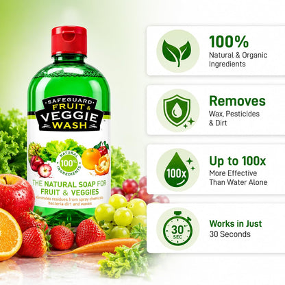 Safeguard Fruit & Veggie Wash 100% Natural and Organic - 750ml Concentrate