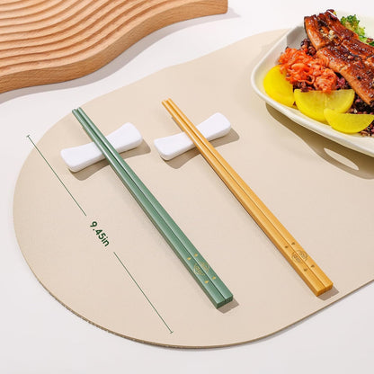 Fiberglass Chopsticks Reusable, 5 Pairs Non-slip Chop Sticks Set, Dishwasher Safe, Antibacterial and mold-resistant, BPA-free (24cm)