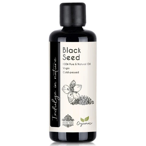 Aroma Tierra Organic Black Seed Oil 100ml (Nigella Sativa, Black Cumin) — Cold-Pressed