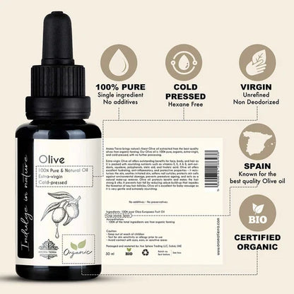 Aroma Tierra  Organic Olive Oil — 100% Pure, Extra-Virgin, Cold-Pressed, Unrefined-100ml