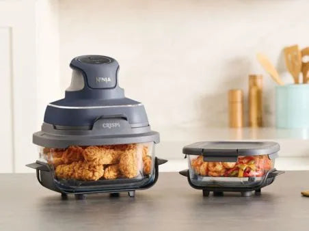 Shark Ninja Crispi 4-in-1 Portable Glass Air Fryer Cooking System,Cyberspace