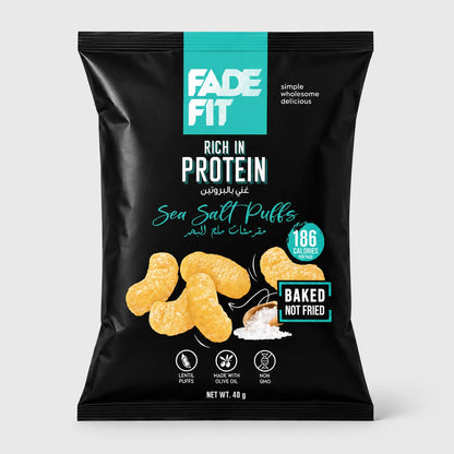 Fade Fit Sea Salt Protein Puffs 40g | 186 Calories | Baked, Not Fried