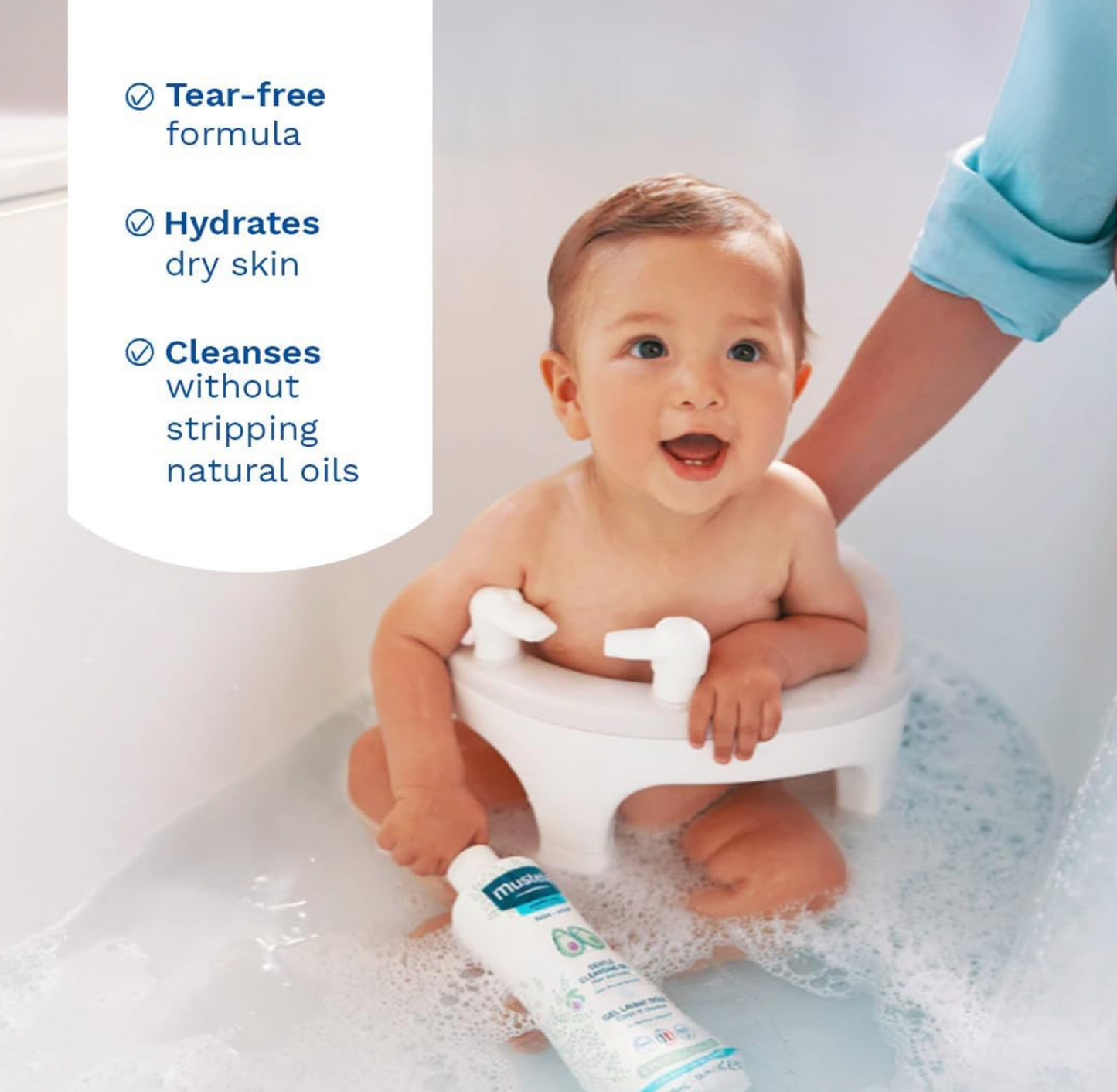 Mustela Baby Gentle Cleansing Gel - Baby Hair & Body Wash - with Natural Avocado fortified with Vitamin B5 - Biodegradable Formula & Tear-Free -500ml