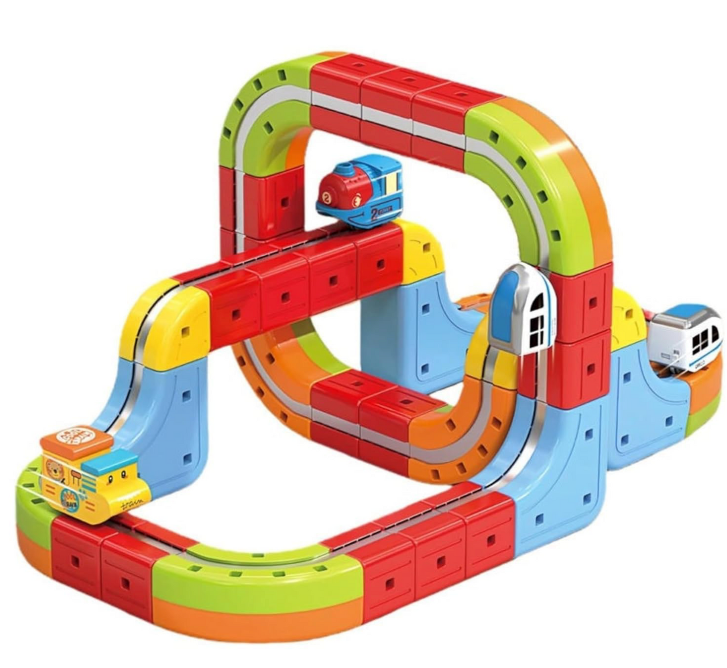 Magnetic Train Set for Kids – 26 Pcs DIY Magnetic Track Railway with 1 Train Car, 24 Rebuild Tracks & USB Charging Cable | STEM Toy | Creative Gift for Boys & Girls 3-13 Years