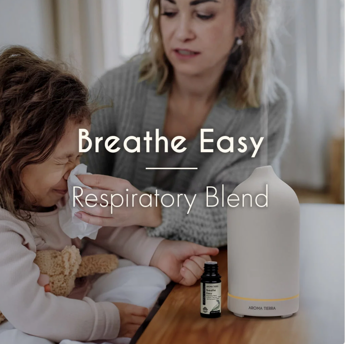 AROMA TIERRA Breathe Easy Essential Oil Blend – Cold, Cough & Respiratory Relief