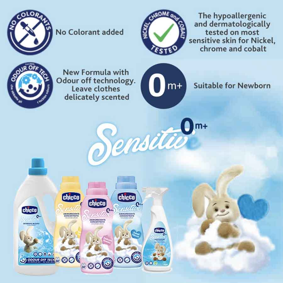 Chicco Sensitive Laundry Detergent With New Formula 1.5L OM+