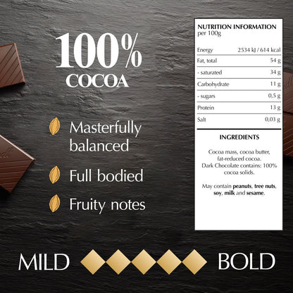 Lindt Excellence 100% Pure Cocoa Chocolate 50g
