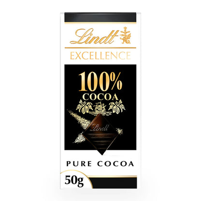 Lindt Excellence 100% Pure Cocoa Chocolate 50g